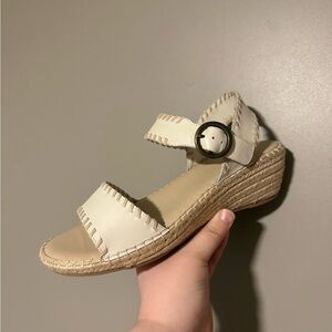 Women's Cream Wedge Sandals